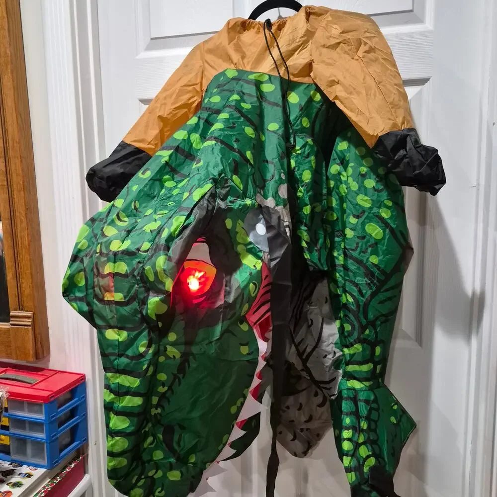 Halloween Costume Inflatable Dinosaur Costume Kids Riding T Rex Air Blow 7-10 YR